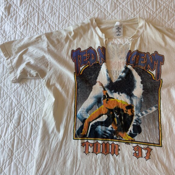 Fruit of the Loom Other - 1997 TED NUGENT WANGO TANGO THRASHED T-SHIRT